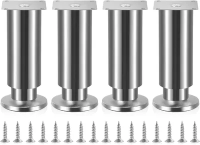 Produktbild von 4 verstellbare Möbelfüße 15 cm aus Edelstahl