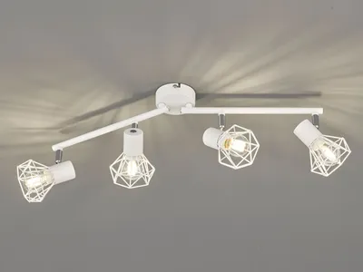 Produktbild von 4 flammiger schwenkbarer LED Deckenstrahler Weiß - Deckenleuchte Flur Wohnzimmer