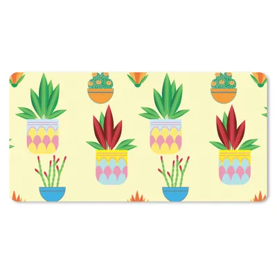 Produktbild von MuchoWow® Mauspad Mousepad Pflanzen - Blumentopf - Muster - Regenbogen 60x30 cm - Mousepads - Maus Mat - Pad - Mausunterlage - Nachhaltig