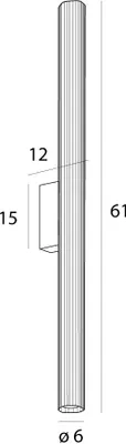 Obrázek produktu pro LED nástěnné svítidlo FAYETTE, černé, 12 W, teplá bílá, 780 lm, hliník, rozměry: 61 x 6 x 12 cm, IP44, Maxlight