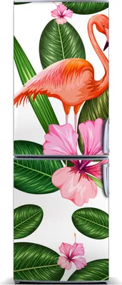 Produktbild von Tulup Kühlschrankdekoration - Magnetmatte - 60 cm x 180 cm - Magnet auf dem Kühlschrank - Flamingos Und Blumen