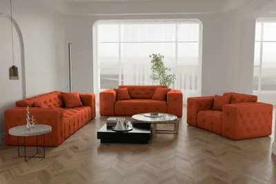 Produktbild von Kaiser Möbel Sofagarnitur, Couchgarnitur CLOUD Couch 3+2+1 stilvol Viele Farben Orange