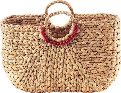 Obrázok produktu pre Kobolo taška kabelka košík taška vodný hyacint s okrúhlou rukoväťou 43x14x30 cm dámska taška rukoväť tašky pre nákupné košíky košíky dámska kabelka
