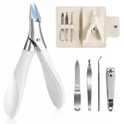 Produktbild von Nagelknipser für eingewachsene Zehennägel, Edelstahl, scharfe Spitze, gerade Klinge, weicher Griff für dicke Nägel