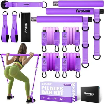 Obrázek produktu pro Zařízení Ayombo pro pilates, sadu pro pilates s odporovými gumami, nastavitelné multifunkční tréninkové vybavení pro