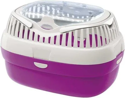 Produktbild von Famanu Transportbox für Kaninchen, Meerschweinchen und Ratten - Fuchsia, 36 x 26 x 23 cm