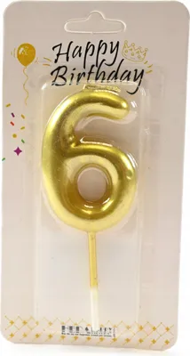 Produktbild von Goldene Geburtstagskerze Zahlenkerze Tortendeko Zahl Geburtstag Kuchenkerze 6cm