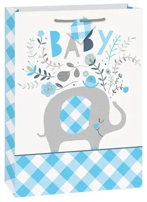 Produktbild von Baby Shower Elefant Junge Jumbo Geschenktüte