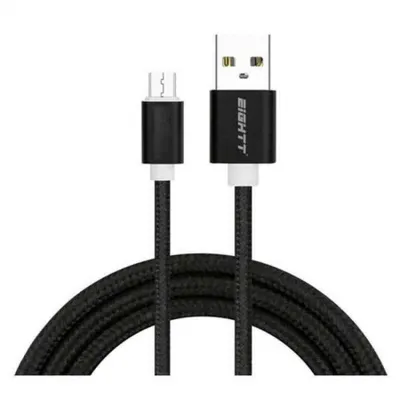 Image de Eightt - câble usb vers microusb 1.0m - nylon tressé - couleur noir