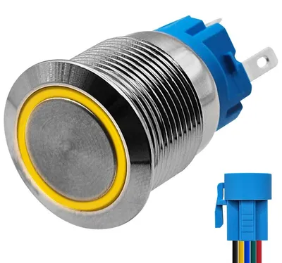 Produktbild von ProRide Metall-Momentanschalter 19 mm 220 V mit LED, spritzwassergeschützt