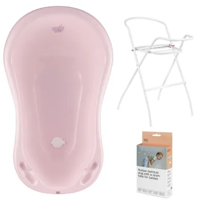 Immagine prodotto di Vasca da bagno per bambini, supporto, scarico - rosa
