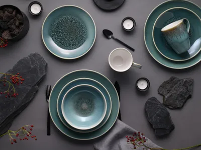 Produktbild von CreaTable, 24303, Caldera Grün, Kombiservice 16-tlg, Steinzeug