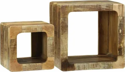 Obrázok produktu pre vidaXL TV stolíky, 2 ks, hnedé, 36 x 30 x 36 cm, masívne mangové drevo