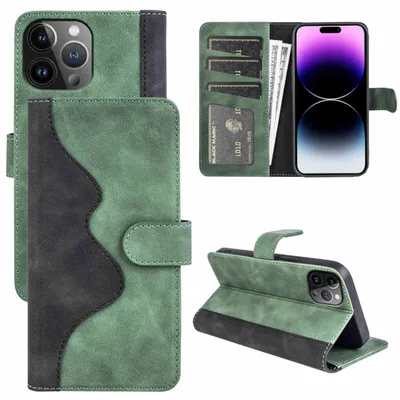 Obrázok produktu pre Puzdro na mobilný telefón Apple iPhone 15 Pro, zelené, z umelej kože