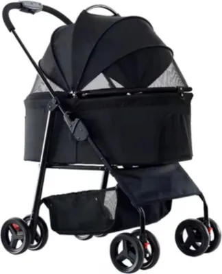 Obrázok produktu pre Kočík pre psov Tavien inklapbaar - All Terrain - Nosnosť 30 kg - Aj pre mačky - Pohodlie pre zvieratá - Black