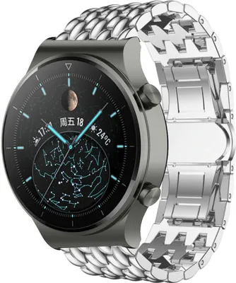 Produktbild von Strap-it Huawei Watch GT 2 Drachenarmband aus Stahl (Silber)
