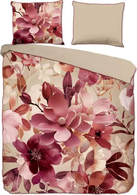 Zdjęcie produktu dla Descanso Bettbezug "flowers" - Sand - (200x200/220 cm) - Baumwolle Satin