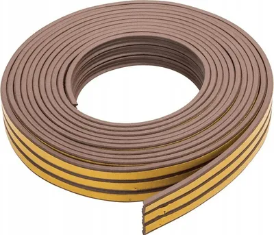 Produktbild von Gummidichtung für PVC-Fenster und Türen, E-Profil, 2x3m, braun