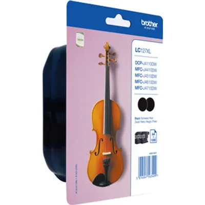 Produktbild von Brother LC127XLBKBP2 - 2er-Pack - Sehr hohe Ergiebigkeit - Schwarz - original - Blisterverpackung - Tintenpatrone - für Brother DCP-J4110DW, MFC-J4410DW, MFC-J4510DW, MFC-J4610DW, MFC-J4710DW