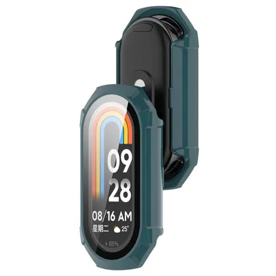 Produktbild von Schutzhülle mit Glas für Xiaomi Smart Band 9, Bizon Case Watch Adamo, Grün