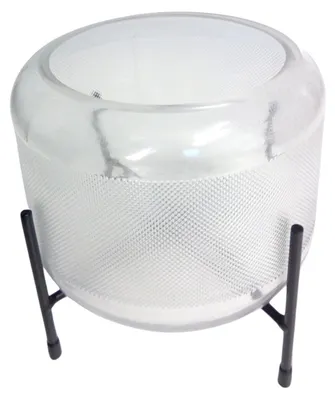 Image de BURI Vase en verre sur support métallique Vase de fleurs Photophore Bougeoir Décoration de table Vase de décoration