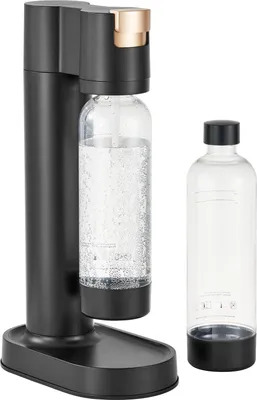 Obrázok produktu pre SucceBuy výrobník perlivej vody, domáci výrobník sódy, sada perlivej vody s 2 litrovými PET fľašami bez BPA, kompatibilné so 60 litrovou CO2 fľašou (nie je súčasťou balenia), čierna