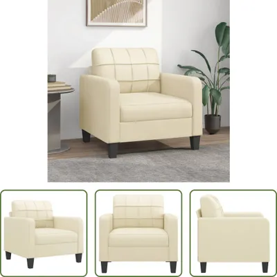 Produktbild von The Living Store Sessel Creme 60 cm Kunstleder