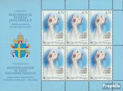 Produktbild von Briefmarken Vatikanstadt 2011 Mi 1699Klb Kleinbogen (kompl.Ausg.) postfrisch Seligsprechung Johannes Paul II