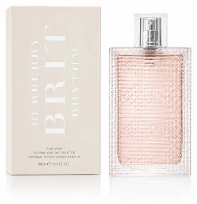 Produktbild von Burberry Brit Rhythm Floral, Frauen, 90 ml, Nicht nachfüllbare Flasche, Spray, Alcohol Denat., Aqua/water/eau, Parfum/fragrance, Ethylhexyl Methoxycinnamate, Hydroxycitronellal,..., 1 Stück(e)