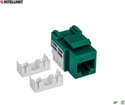 Obrázek produktu pro Intellinet 210638, Plochý, Zelená, RJ-45, Samice, 22/26, Cat6