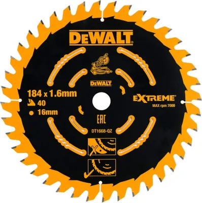 Produktbild von Kreissägeblatt DT1668 D.184mm Bohrung 16mm 40Zähne WZ