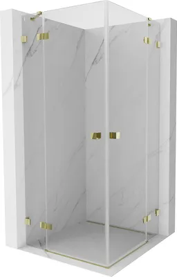 Immagine prodotto di Mexen Lunar Duo cabina doccia a battente 100 x 100 cm, trasparente, oro - 834-100L-100P-50-00