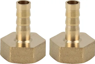 Produktbild von 2 Stück Messing Schlauchtülle mit Widerhaken,Schlauchverschraubung 8mm Schlauch-ID x G 1/2 Zoll NPT-Innengewinde Schlauchanschluss