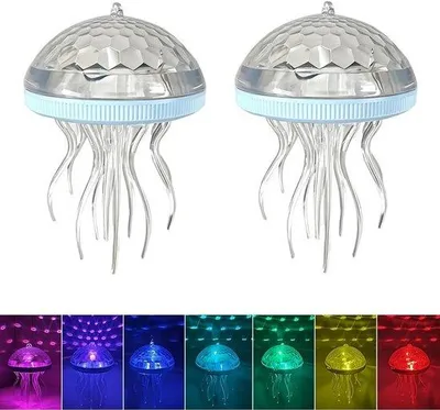 Zdjęcie produktu dla Płynne oświetlenie basenu z 7 kolorami, wodoodporne lampy słoneczne do ogrodu i stawu, 2 sztuk