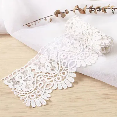 Imagen del producto de Cinta de encaje de 10 cm de ancho - Cinta decorativa vintage - Resistente y sin arrugas - 2,7 metros de largo - Ideal para bodas y manualidades - Cinta decorativa