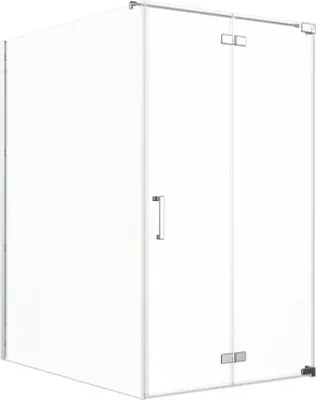 Produktbild von Jungborn Duschtür mit Seitenwand SETTE Drehfalttür rechts Seitenwand links 170 x 120 cm Profil chrom Klarglasmit schmutz