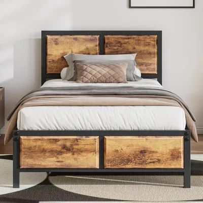Image de Cadre de lit moderne 90 x 200 cm avec rangement sous le lit et tête de lit épaisse