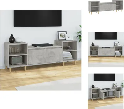 Image de vidaXL Armoire TV gris béton 160x35x55 cm Bois composite - Meuble TV