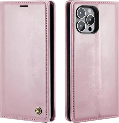 Produktbild von Handyhülle für Apple iPhone 13 Pro Max Kunstleder Flip Cover Hülle RFID Schutz Case Kartenfach Farbe: Rosa