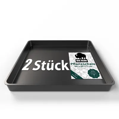 Produktbild von BigDean 2 Stück Pflanzschale groß 60x60x7cm ideal für anzüchten, Pflanzen & mehr