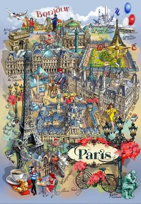Obrázek produktu pro Grafika Puzzle Paris Collage - 1000 dílků puzzle