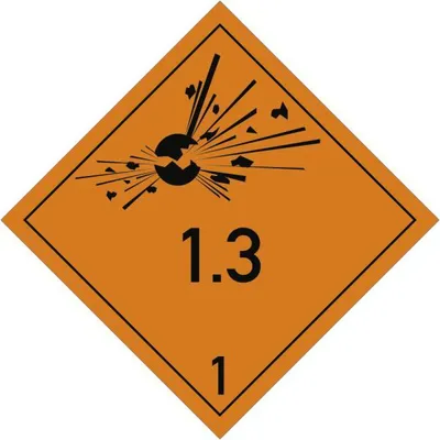 Produktbild von Dreifke® Gefahrzettel Klasse 1 - Unterklasse 1.3, Folie, 100x100 mm