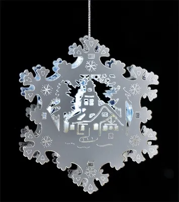 Produktbild von LED Schneeflocke Modell Kirche Batteriebetrieb innen HI 76134