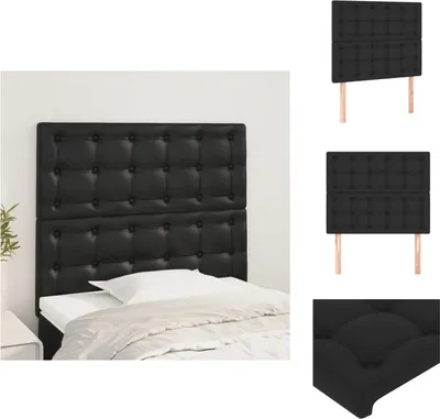 Produktbild von vidaXL Kopfteile 2 Stk. Schwarz 80x5x78/88 cm Kunstleder -  Kopf- & Fußenden