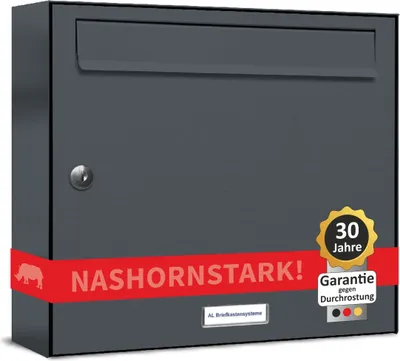 Produktbild von 1er Briefkasten Anthrazit Anlage 1 Fach Wandbriefkasten Postkasten