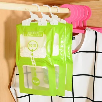 Produktbild von 3pcs Home Garderobe Hängende Feuchtigkeitsabsorptionsbeutel Anti-Form-Entfeuchtungsbeutel