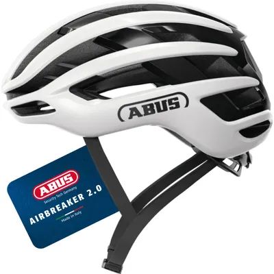 Zdjęcie produktu dla Kask rowerowy szosowy ABUS AirBreaker 2.0 - lekki kask rowerowy z naciskiem na wentylację, aerodynamikę, bezpieczeństwo i komfort do profesjonalnej jazdy na rowerze - dla kobiet i mężczyzn - biały, rozmiar S (51-55 cm)