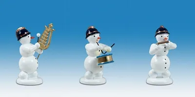Produktbild von Holzfigur Schneemänner 3tlg. Höhe 6,5cm NEU