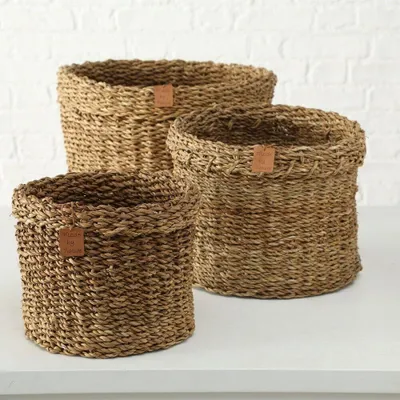 Produktbild von Dekokorb Sophy Ø 22/26/30 H.28/35/43 cm Seegras 3er Set