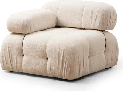 Image de Hanah Home, Bubble L1 - Cream Bouclette, Canapés classiques, Canapé 1 place, crème, polyester, 95 x 75 x 95 x cm